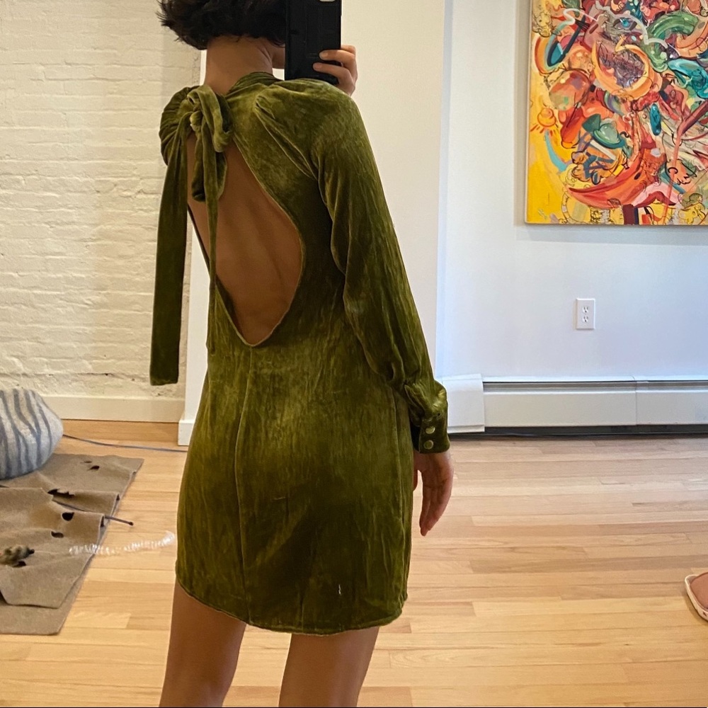 Reformation open back dress